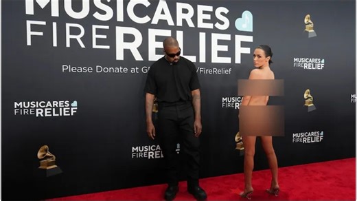 Kanye West defends wife amid row over 'nude' outfit: We beat the Grammies