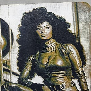 Laser Etched AI Pam Grier Art: Retro Sci-fi Pinup (5x7) - Etsy