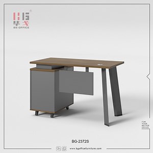 [Hot Item] Modular Office Furniture Modern Design Wooden Melamine Furniture Brown Staff Computer Table Metal Frame Office Desk