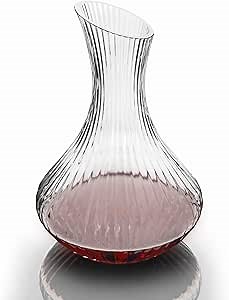 Wine Decanter Aerator Carafe, 53oz/1600ml Glass Wine Aerator with Vertical Stripe Design, Large Capacity Glass Carafe for Wine Aeration, Perfect for Wine Aeration and Display (53 oz)