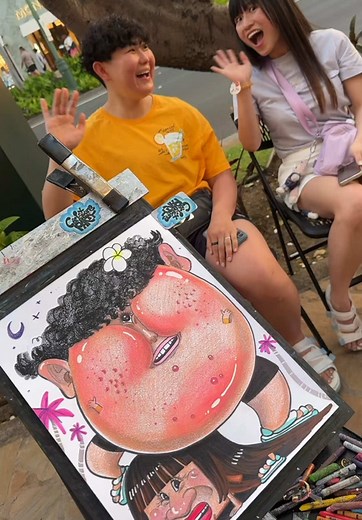 Fun friends!😃🤙✨ #caricature #funny #waikiki #art | caricatures