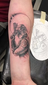 34 reactions | Tattoo done by Nick. ***IN PROGRESS*** 1st session on this Boba Fett piece. Next is the space background and color. Now booking for January and February. Thanks for lookin! | Black Dahlia Tattoo Gallery | Facebook