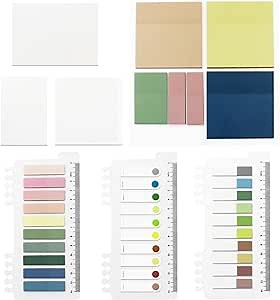 1050 Sheets Transparent Sticky Notes Pads Clear See Through Sticky Note Tabs and Translucent Annotation Index Tabs for Annotating Books Bible Planner, Office Supplies Accessories