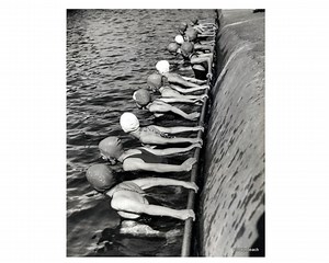 Vintage Swim Art, Beachy Wall Art, Women's Swim Team Photo, Black and White Decor, Coastal Wall Art, Bathroom Art Prints - Etsy