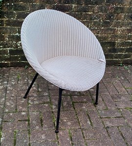 Lloyd Loom Mid Century White Wicker Cocktail Basket Weave Chair, on Black Metal Legs, Labelled - Etsy UK