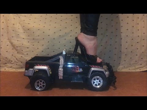 Giantess crush big toy car with heels ( the biggest car I ever crushed )