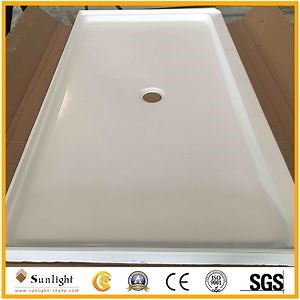 [Hot Item] 60X34X3 Center Drain Cultured Marble Shower Pan, Shower Base for Us Hotel