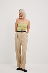 Draped Mesh Tube Top Green