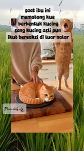 Reaksi sang kucing asli saat sih wanita ini memotong kue bentuk kucing #viralreaksikucingini #reelsfyp #fbpro #luasjangkauan @sorotan | Ririn Daily Vlog
