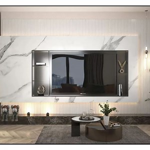 [Hot Item] Luxury Italian Wood Veneer White Lacquer Wall Cabinet TV Stand Kitchen Cabinet