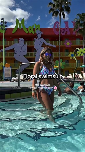 Mom-Friendly Floral Swimsuit for Vacation