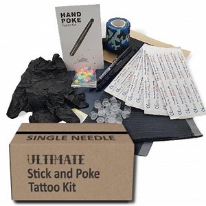 Stick & Poke Tattoo - ULTIMATE KIT - With Black Ink and Needles - 69 Items - Etsy UK