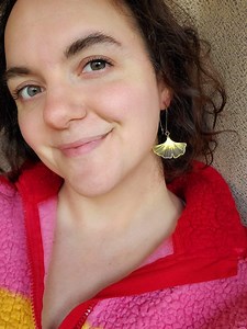 Gold Ginkgo Leaf Dangle Earrings: Raw Brass Botanical Jewelry - Etsy