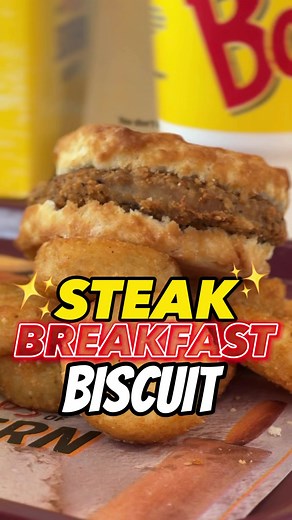 ✨ Steak Breakfast Biscuit! ✨ Bojangles is serving up the goods in Texas! 🔥.📍 8730 Potranco Rd, San Antonio, TX 78251 #eldereats #texaseats #bojangles #breakfast #biscuit #brunch #friedchicken #chickentenders #sanantonio Bojangles-San Antonio, TX | Elder Eats