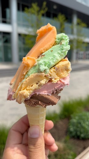 27K views · 193 reactions | Special and different ice cream: no scoops, but layers of colors! #chicago | NoGarlicNoOnions | Facebook