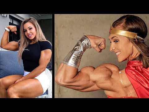 Muscle Girls flexing ripped Muscles 💪 Fbb posing Abs, Biceps, Qauds 🏆 Workout Motivation