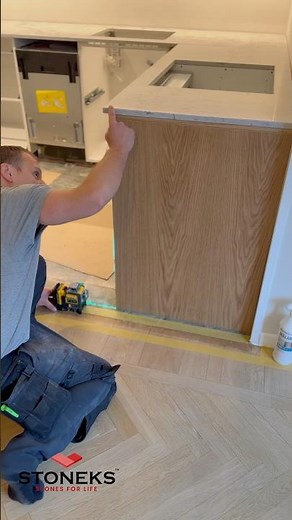Wow! Watch how we install a Caesarstone countertop – every millimeter matters! 🔧✨
