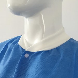[Hot Item] Blue PP Lab Disposable Lab Coat with Pocket Visitor Coat
