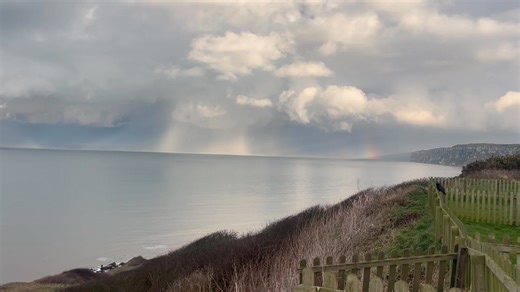 8K views · 128 reactions | Share your pictures…..☀️️Rainbows, sunshine and heavy showers this afternoon (26th February) as seen on this video over Filey Bay looking towards the cliffs at Bempton. Video: Echo Media Group. | Bridlington Echo | Facebook