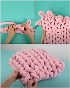 How to make a pink chunky cushion with ohhio braid🌸 | MetDaan Creative