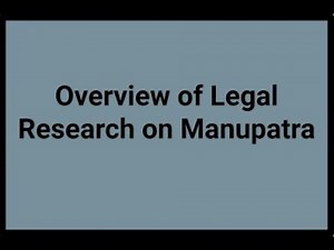 Overview of Legal Research on Manupatra