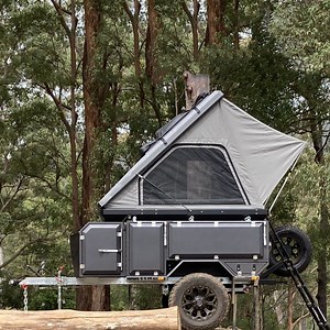 [Hot Item] Compact off -Road Camping Box Trailers with Hard-Shelled Pop up Topper Tent 2022