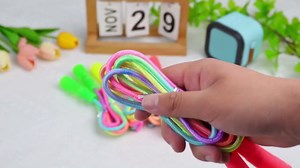 Rainbow Jump Rope, 7.2 Ft Adjustable Jumping Ropes for Kids, Durable Nylon Skipping Ropes with Plastic Handles, Gift Idea for Boys and Girls, Outdoor Fun, Party Favors