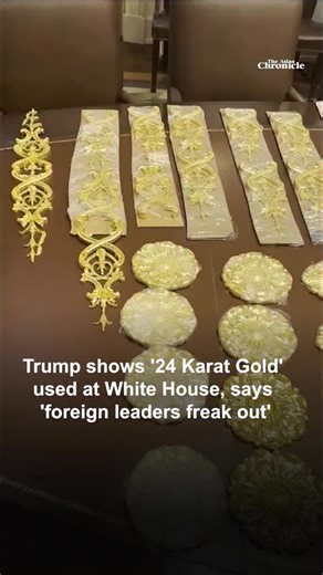 U.S. President Donald Trump showcased lavish gold accents inside the Oval Office and Cabinet Room, calling them “some of the highest quality 24 Karat Gold.” On X, Trump bragged that visiting world leaders were stunned by the décor. Trump has often highlighted opulence as a marker of power, and this latest display sparked both admiration and criticism online. #DonaldTrump #WhiteHouse #Gold #OvalOffice #CabinetRoom #TrumpStyle #Politics #USA #Politics #Luxury #Breaking #News #Viral #Video | The As