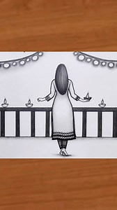 235K views · 30K reactions | ♥️❤️﫶 Hahppy diwali drawing Girl celebrating diwali drawing Diwali special drawing #drawing #diwali #happydiwali #diwali2024 #diwalidrawing #girlbackssidedrawing #traditionalgirldrawing #art #sketch #draw #viral #explore #Instagram #Facebook #reels #bff #love #care #laviarts | Lavi Arts | Facebook