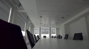 View Modern Conference Room White Interior Black Chairs White Long