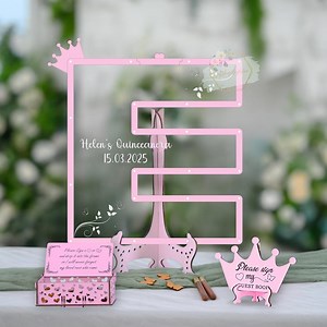 Personalized Letter Guest Book Drop Box Alternative for Quinceañera or Sweet 16 Custom Sign in Birthday Keepsake and Party Table Display - Etsy