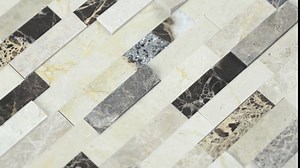 MSI Emperador Blend Splitface Peel and Stick Marble Tile for Kitchen Backsplash, Wall Tile for Bathroom, Accent Wall Tile, Shower Wall Tile, 12 in. x 12 in. Mesh-Mounted Mosaic Tile (15 sq. ft.)