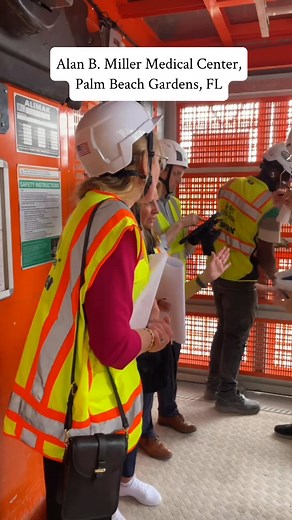 Construction on the Alan B. Miller Medical Center in Palm Beach Gardens, FL, is in full swing. Enjoy this hard-hat tour experienced by a few of our UHS Corporate team members, along with our local Acute Care team located in Florida – Kevin DiLallo, Ryan Chandler and newly named CEO of the Miller Medical Center, Gina Melby. Located right off of I-95, the Alan B. Miller Medical Center will be a neighborhood hospital providing medical center excellence. The 150-bed, 7-story facility is on schedule 