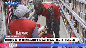 31 reactions | The National Agency for Food and Drug Administration and Control (NAFDAC) has shut down three cosmetics shops in Lagos and raided others for illegal sale and stocking of unregistered products. | Tvcnewsng | Facebook