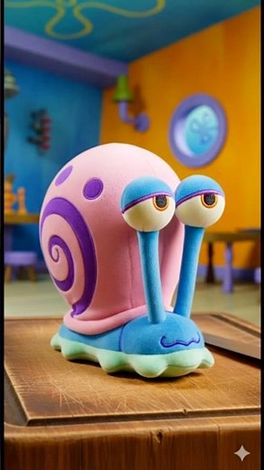 Gary the Snail Plush ASMR 🐌 Slice Reveal Rainbow Slime Inside! #SpongeBob #ASMR #Shorts