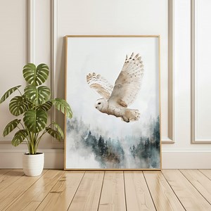 Eulen Wandkunst: Land Aquarell - Rustikales Poster - Etsy.de