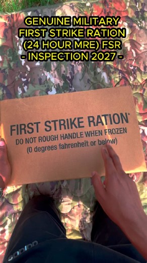 Genuine military first strike ration (24 hour MRE) FSR - inspection 2027 - choose a case or individual menus Stay mission-ready with authentic first strike rations (FSR) — designed to fuel a full 24 hours in the field or on the go. ✅ inspection date: 2027 for long shelf life ✅ choose a full case or individual menus ✅ lightweight, compact, and calorie-dense ✅ includes entrees, snacks, drink mixes, energy bars, and accessories Perfect for emergency prep, hiking, camping, or bug-out bags. Stock up 