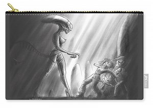 sexy Alien girl Mistress sex dark Alien erotic fantasy big Boobs space erotic sci fi Lewd Zip Pouch by Michael Milotvorsky