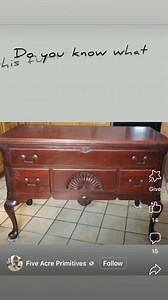 1.1K views | I love this piece by @five acre primitives  “Faded Burlap is a beautiful light sand color. I love how it transformed this outdated Cedar Chest. Yes! It's a Cedar Chest - with Queen Anne legs!  The top was refinished with Dark & Decrepit. My retail location is Home Again Consignment Shop in Charleston, IL.” | DIY Paint by Debi's Design Diary | Facebook