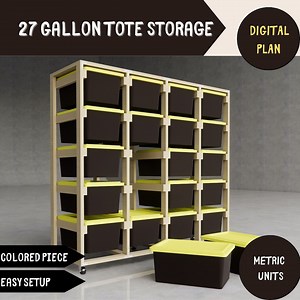 Wood Working Plans 27 Gallon Garage Storage Plans 27 Gallon Tote Rack Plans. Plans. Home Depot Bin DIY Plans. 27 Gallon Tote Storage DIY - Etsy
