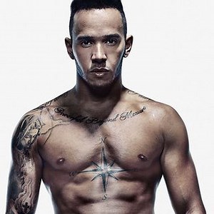 Lewis Hamilton poses shirtless: 'I love my ink'