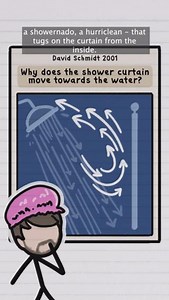 1.3K views | How can anyone daydream in the shower when the shower curtain billows inwards and gets stuck to your butt?  David Schmidt was awarded the 2001 Ig Nobel Prize in Physics for creating a computer simulation that modelled the vortex you create when you are in the shower. So now we know WHY the shower curtain attacks us - which is something? 路‍♂️ #sillyscience #IgNobelPrize #PhysicsFun #ShowerThoughts #BathroomPhysics #FunnyScience #PhysicsNerd | MinuteEarth | Facebook