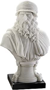 Design Toscano Italian Renaissance Master Leonardo Bust, White