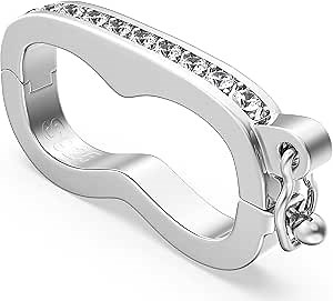 Necklace Shortener Clasp 925 Sterling Silver Pearl Enhancer Clasp Connector with Cubic Zirconia Accents for 6~8mm (0.24~0.31 Inch) Bead Crystal Gemstone Bracelet Made in Italy