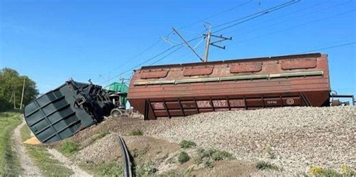 Freight train derailed after huge blast rocks railway in occupied Crimea