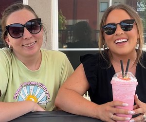 1.7K views · 21 reactions | We're trying treats at the Strawberry Festival happening NOW until 9 p.m. in downtown Kokomo! Watch to find out what Bree and Heidi thought of the Strawberry Cheesecake Frappe from MO Joe Coffee House!  Kokomo Downtown District | The Kokomo Post | Facebook