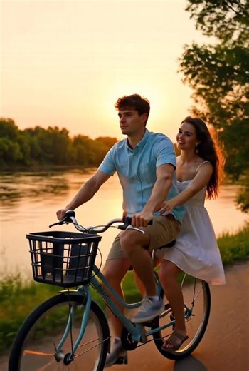 How I Want to Spend Time With You ❤️ Romantic Couple Riding Bicycle at Sunset