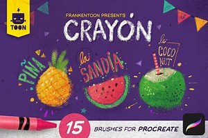 Crayon - Procreate Brush Pack, a Brush Add-On by Frankentoon Store
