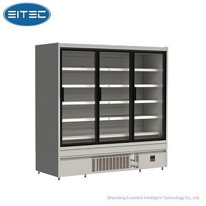 [Hot Item] Carel Controller Full Glass Door Display Multideck Cabinet Beverage Milk Sausage Cooked Food Cooler