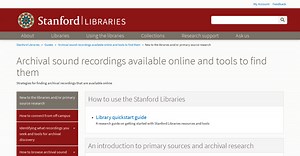 Guides: Archival sound recordings online and tools to find them: Filter Searchworks for streaming archival sound recordings and using a keyword search